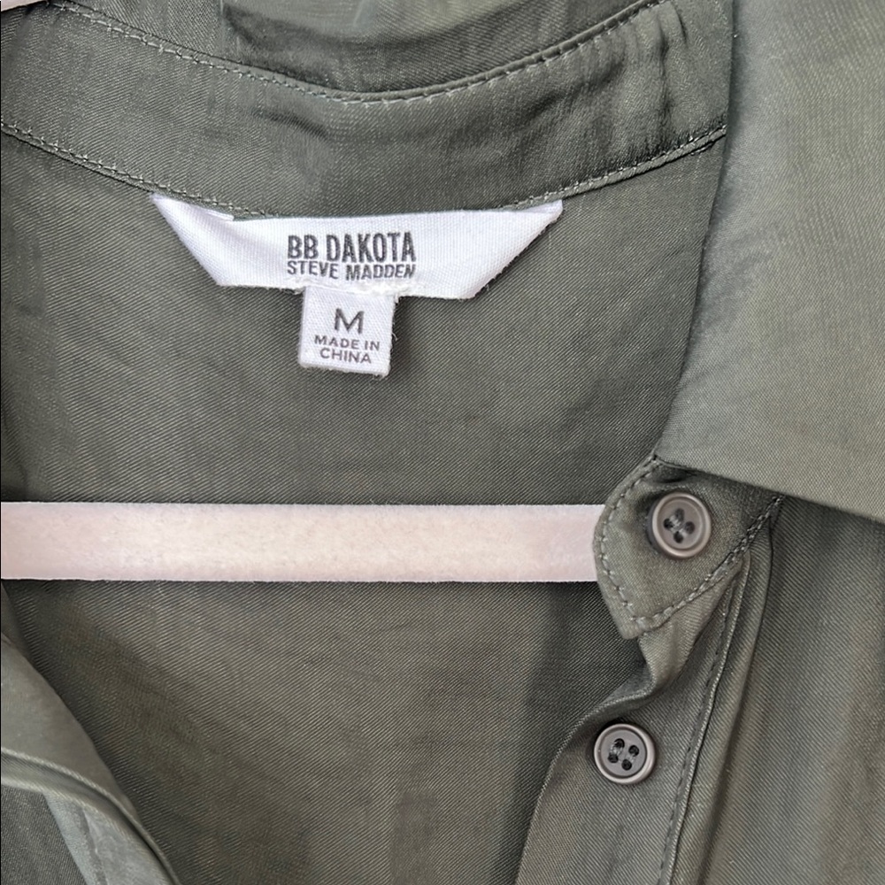 Steve Madden green Long Sleeve Shirt Dress - Picture 5 of 7